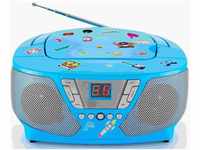 BigBen tragbarer CD Player Kids blau FM Radio AUX-IN 400 Sticker AU364446...