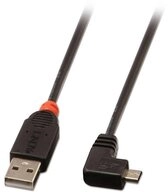 Lindy USB 2 Kabel Typ A/Micro-B 90&deg; gewinkelt, 2m 31977 USB-Kabel