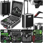 tectake Werkzeugtrolley Werkzeugkoffer alu mit 1200 Teilen und 4 Ebenen (leerer