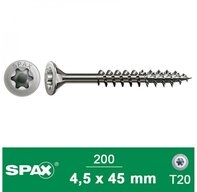 SPAX Spanplattenschraube SPAX A2 ROSTFREI TRX 4,5X45 200 ST