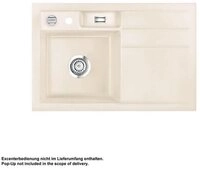 Systemceram K&uuml;chensp&uuml;le KeraDomo BELA 78 Becken links Handbedienung Magnolie,