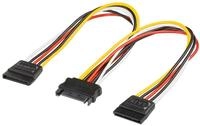 Goobay PC Y Stromkabel/Stromadapter SATA 1x Buchse zu 2x Stecker 0.2 m - 2x S