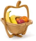 relaxdays Obstschale Faltkorb Apfel aus Bambus, Bambus