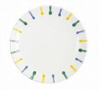 Gmundner Keramik Fr&uuml;hst&uuml;cksteller Buntgeflammt Ostergeschirr, d: 20 cm / h: 2,6 cm