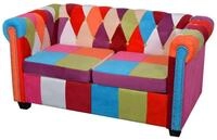 vidaXL Chesterfield-Sofa, Chesterfield-Sofa 2-Sitzer-Sofa Stoff