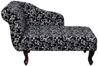 vidaXL Chaiselongue, Liegesofa Schwarz und Wei&szlig; Stoff