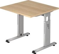 HAMMERBACHER Schreibtisch Schreibtisch C-Fu&szlig; 80x80cm Eiche/Silber