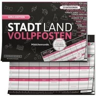 Denkriesen Spiel Stadt Land Vollpfosten, Girls Edition M&auml;dchenrunde A4 Block,