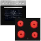exquisit Backofen-Set EHE 156-2.1 U-Set, 7 Backofenprogramme, 4 Kochzonen,