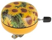 M-Wave Fahrradklingel Glocke Ding Dong &Oslash; 80 mm Sonnenblumenmuster auf Headerkarte