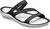 Badepantolette CROCS "Swiftwater Sandal", Damen, Gr. 41, schwarz (schwarz wei&szlig;),