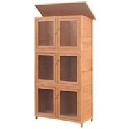 vidaXL Kleintierstall, Kleintier-/Kaninchenstall 6 Boxen Holz