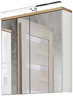 Lomadox Spiegelschrank LUTON-56 Badezimmer 60 cm LED-Beleuchtung wei&szlig; mit Wotan