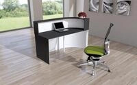 KERKMANN Empfangstheke Theke Cento 1 BxT 180x195cm wei&szlig;/anthrazit