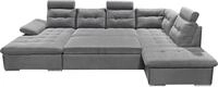 ED EXCITING DESIGN Wohnlandschaft Jakarta U-Form mit Bettfunktion, Bettkasten,