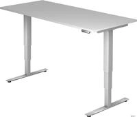 HAMMERBACHER Schreibtisch Schreibtisch 180x80x62-127cm grau/silber elektrisch