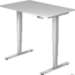 HAMMERBACHER Schreibtisch Schreibtisch 120x80x62-127cm grau/silber elektrisch