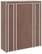 vidaXL Stoffschrank Stoffschrank mit F&auml;chern und Stangen 45&times;150&times;176 cm Braun