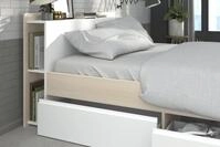 Parisot Stauraumbett in Akazie / Weiss - 220x170x79cm (LxBxH)