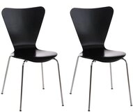 CLP Esszimmerstuhl 2er Set Besucherstuhl Calisto, schwarz