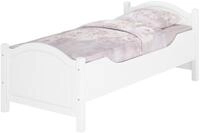 ERST-HOLZ Massivholzbett Wei&szlig;es Seniorenbett 100 x 200 cm Extra Hoch Einzelbett