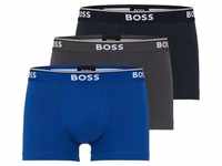 BOSS Boxer (Packung, 3-St., 3er-Pack) mit BOSS Schriftzug auf dem Bund, blau