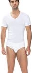 V-Shirt MEY "Noblesse", Herren, Gr. M, wei&szlig;, Feinripp, Obermaterial: 100% Baumwolle,
