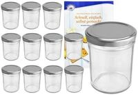 MamboCat Einmachglas 12er Set Sturzglas 230 ml HOCH To 66 silberner Deckel incl.