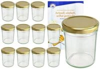 MamboCat Einmachglas 12er Set Sturzglas 230 ml HOCH To 66 goldener Deckel incl.
