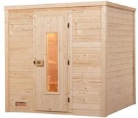 weka Sauna Massivholzsauna BERGEN 2, BxTxH: 195,5 x 195 x 205 cm, 45 mm, Blockbohlen,