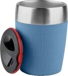 Emsa Thermobecher Travel Cup, 1-tlg., Edelstahl, Silikon, 0,2 Liter, Edelstahl,