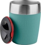 Emsa Thermobecher Travel Cup, 1-tlg., Edelstahl, Silikon, 0,2 Liter, Edelstahl,