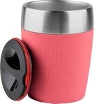 Emsa Thermobecher Travel Cup, 1-tlg., Edelstahl, Silikon, 0,2 Liter, Edelstahl,