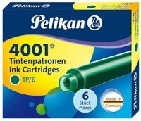 Pelikan F&uuml;llhalter Tintenpatrone 4001 TP/6 dunkelgr&uuml;n Etui mit 6 Patronen