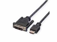 ROLINE Kabel DVI (18+1) ST - HDMI ST Audio- & Video-Kabel, DVI-D 18+1,...