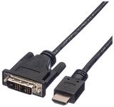 ROLINE Kabel DVI (18+1) ST - HDMI ST Audio- & Video-Kabel, DVI-D 18+1,...