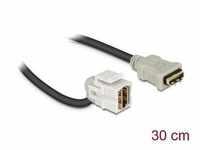 Delock Keystone Modul HDMI Buchse 110° > HDMI Buchse mit Kabel weiß...