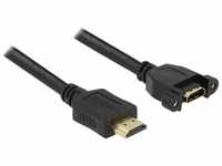 Delock Kabel HDMI A Stecker zu HDMI A Buchse zum Einbau HDMI-Kabel, schraubbar,