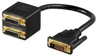 Goobay DVI Y-Adapter, DVI Stecker 24+1 auf 2x DVI Buchse Adapter