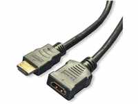 Goobay HDMI Verlängerung, 1m, Stecker - Kupplung - HDMI-Kabel, Verlängerung