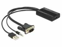 Delock 62597 - VGA zu HDMI Adapter mit Audio, USB Typ-A Stecker Computer-Kabel,...