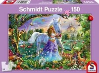 Schmidt Spiele Puzzle Prinzessin mit Einhorn und Schloss (Kinderpuzzle), 199