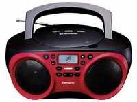 Lenco Lenco SCD-501 CD-Radio UKW AUX, Bluetooth®, CD, USB Rot, Schwarz Radio