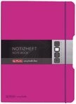 Herlitz Notizbuch Notizheft flex PP - A4, liniert/kariert, 2x 40 Blatt, pink
