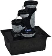 vidaXL Gartenbrunnen 225 x 17 x 255 cm Zimmerbrunnen mit LED Polyresin