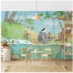 Bilderdepot24 Kindertapete Kinderzimmer Wassili Waschb&auml;r Elsa Wald Baum Eule...