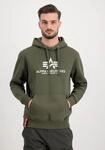 Hoodie ALPHA INDUSTRIES "Basic Hoodie BL", Herren, Gr. S, dunkelgr&uuml;n, Obermaterial: