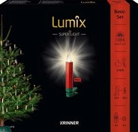 lumix LED-Christbaumkerzen LUMIX SuperLight Metallic Rot Mini Basis