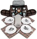 anndora Picknickkorb K&uuml;hltasche inkl. Outdoordecke + 20 tlg. Zubeh&ouml;r f. 4 Personen,