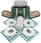 anndora Picknickkorb K&uuml;hltasche inkl. Outdoordecke + 20 tlg. Zubeh&ouml;r f. 4 Personen,